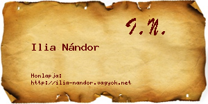 Ilia Nándor névjegykártya