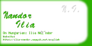 nandor ilia business card